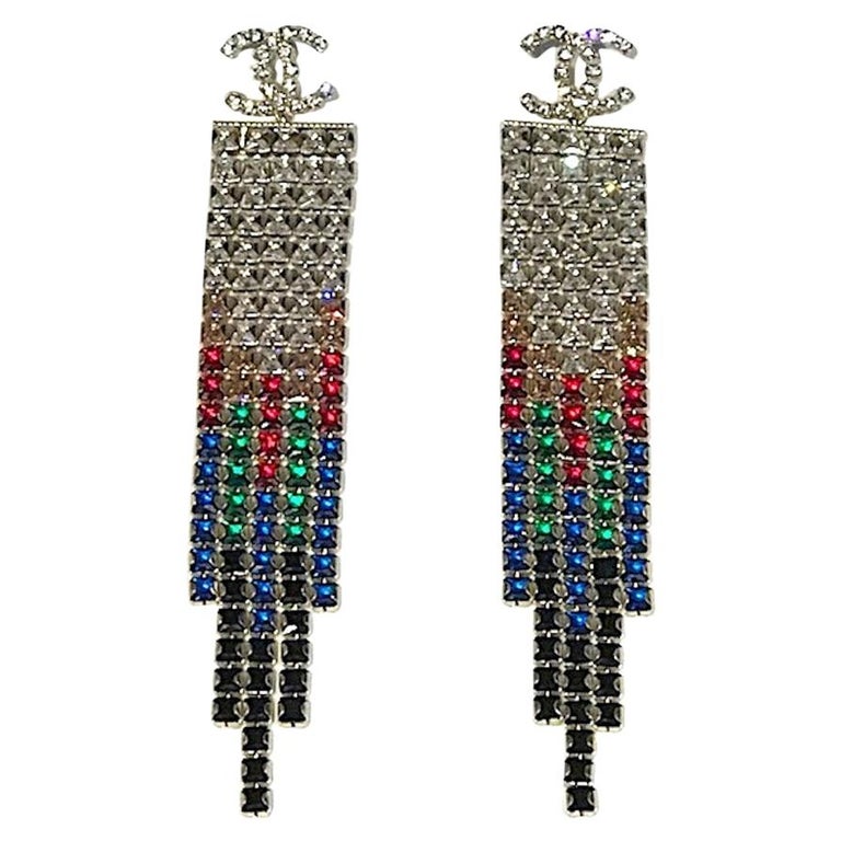 Chanel Metiers d' Arte 2019 Pre Fall Collection Fringe Earrings at 1stDibs