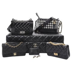 Chanel Metiers D'Art 2020 Nero Trapuntato 4 Mini Borse Scatola da Collezione