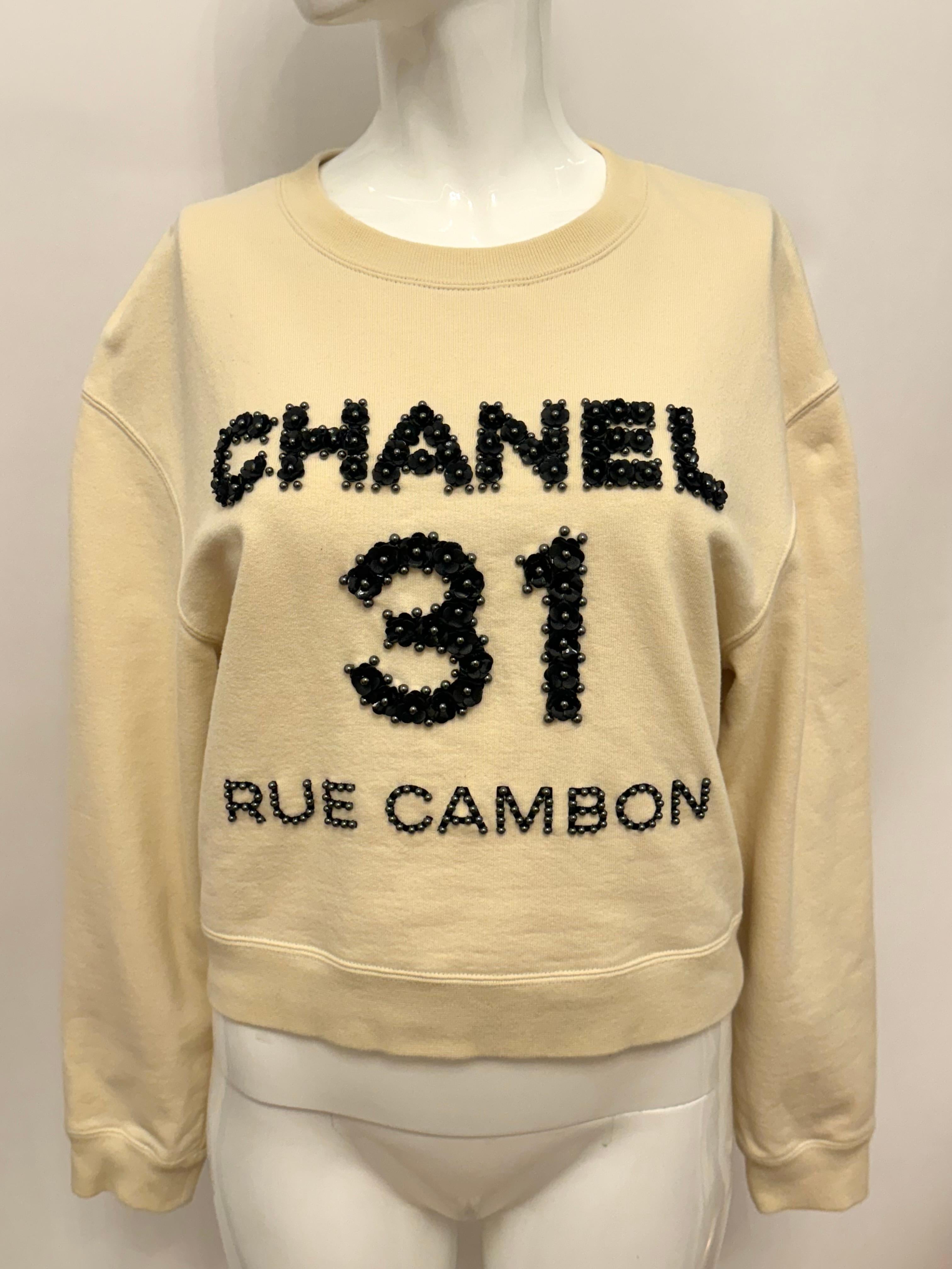 Chanel métiers d'art 2020 pasarela 31 rue Cambon sudadera de algodón en venta 2