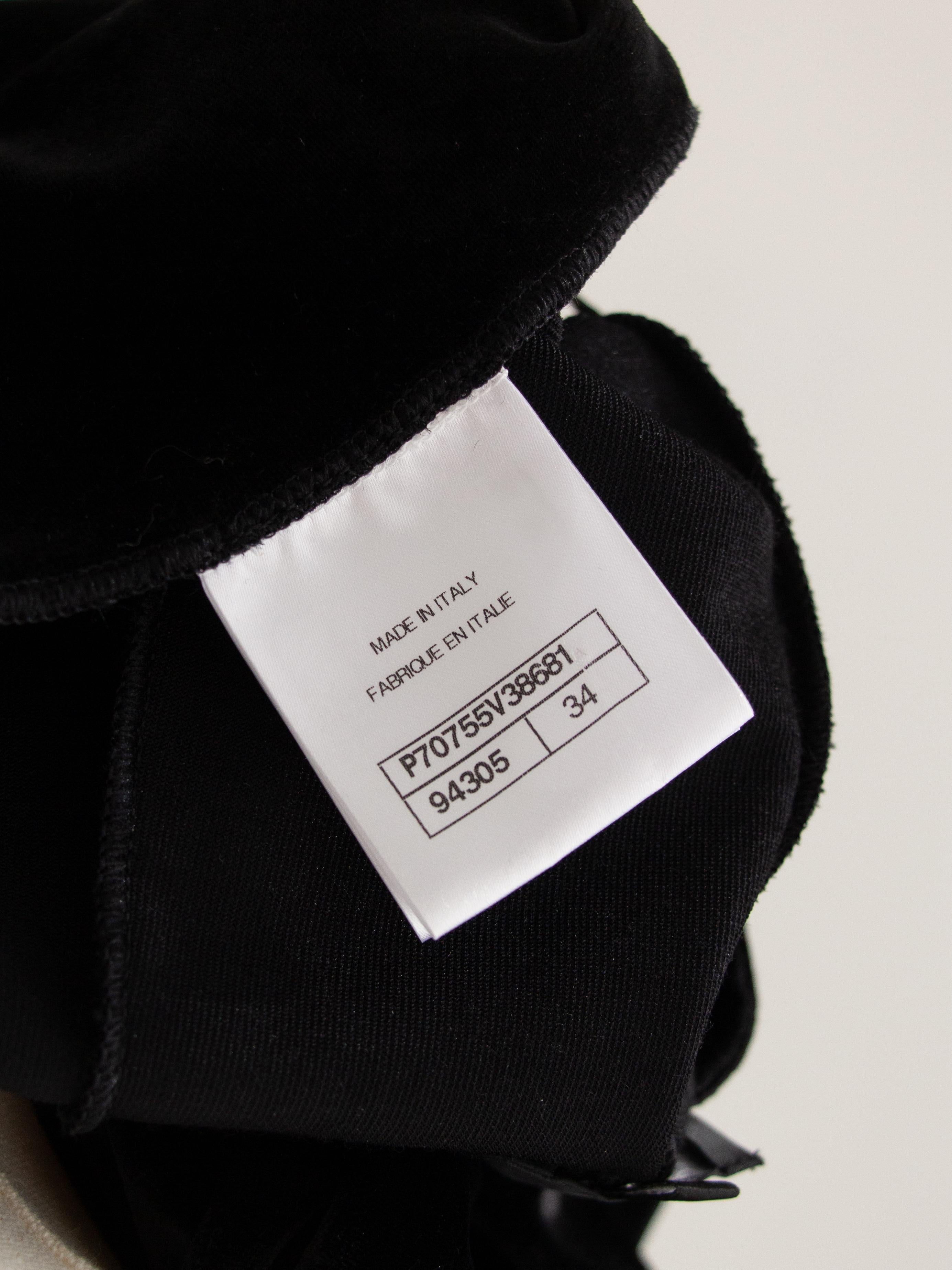 Chanel Metiers D'Art FW 2021 Black Velvet CC Bow 21A Leggings 7