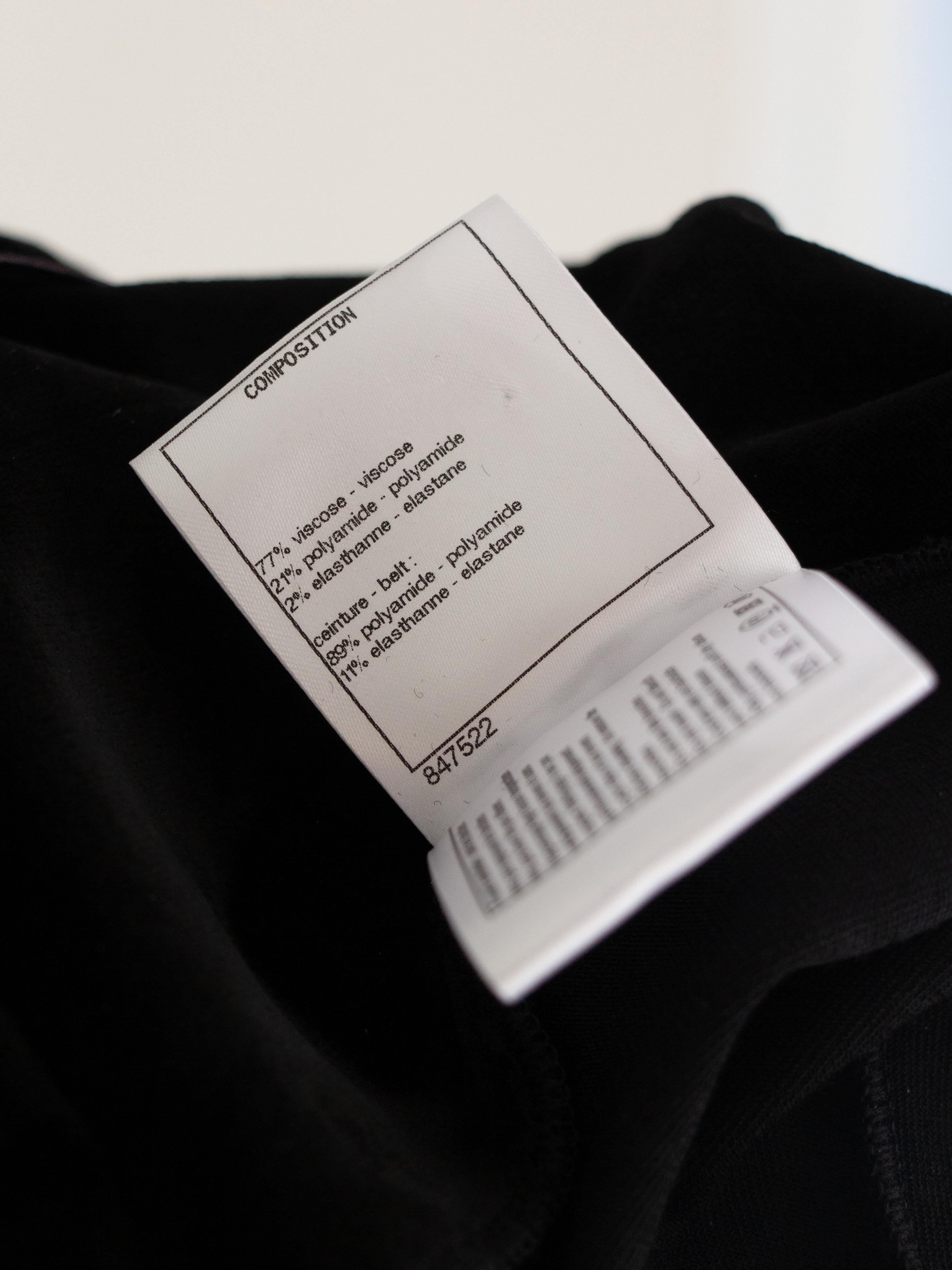Chanel Metiers D'Art FW 2021 Black Velvet CC Bow 21A Leggings 8