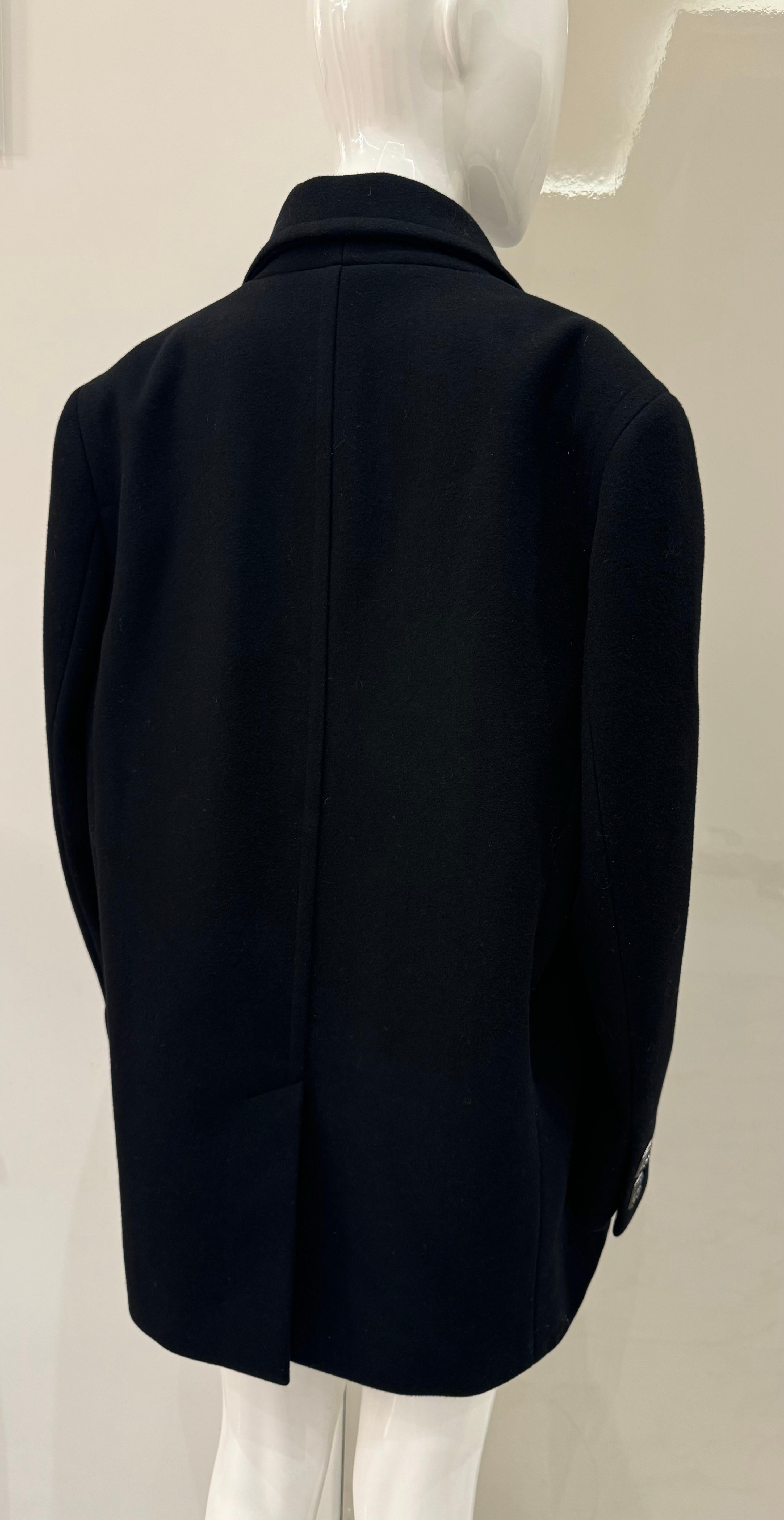 Chanel métiers d'art Paris Byzance 2011 Défilé manteau en laine noire en vente 5