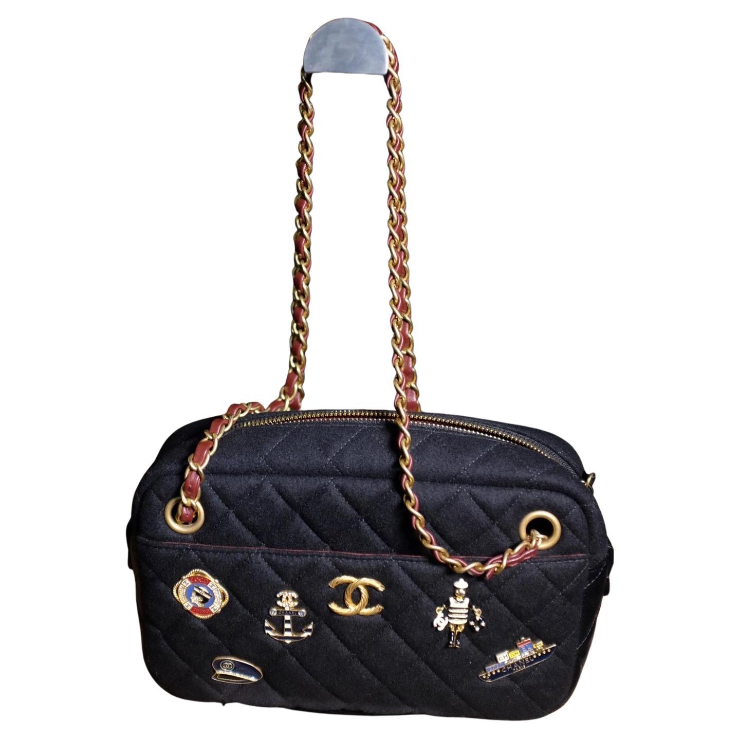 Chanel Métiers d'Art Paris-Hamburg Wool Charms Camera Bag For Sale