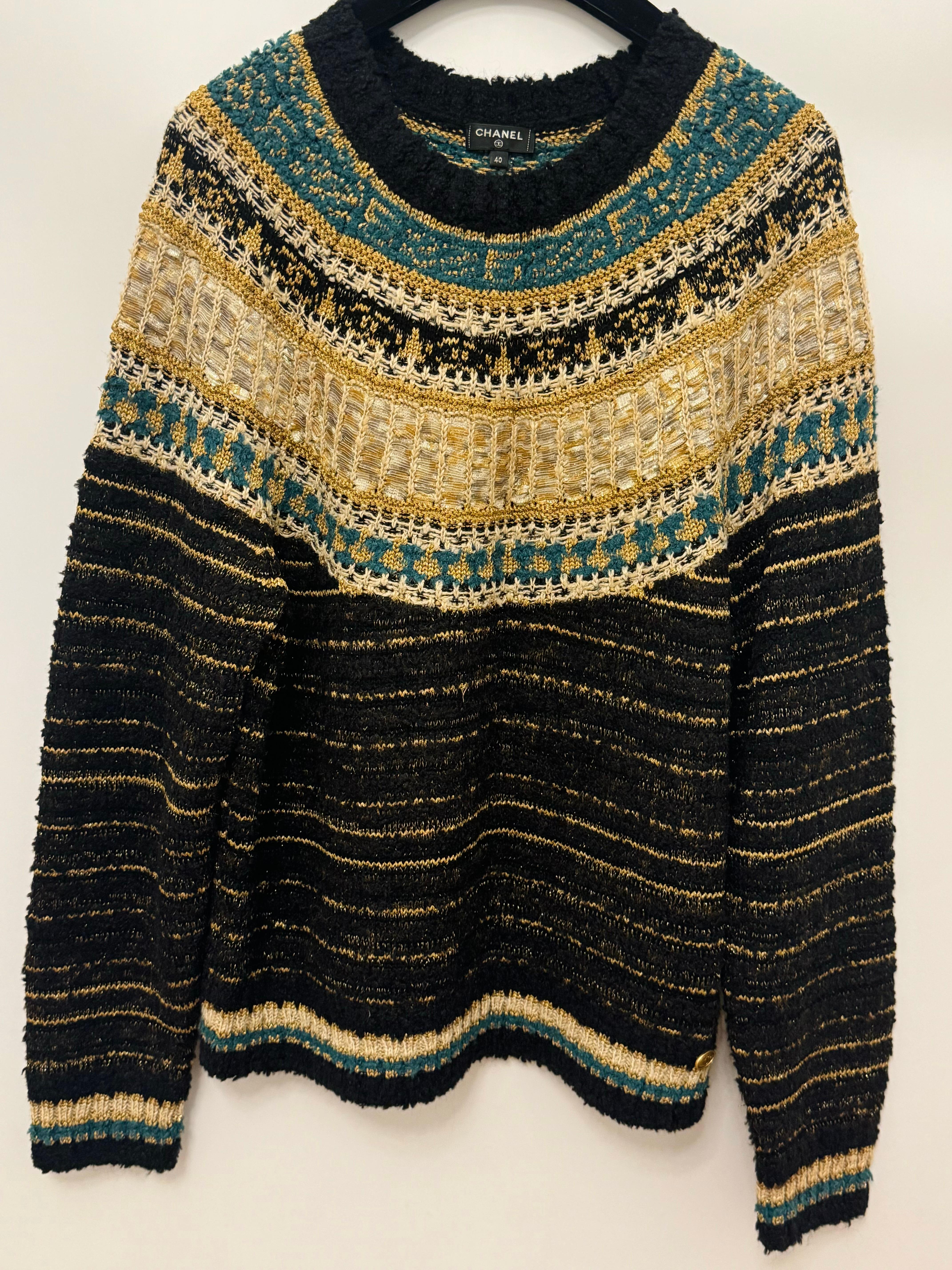 Chanel métiers d'art Paris New York Egyptian collection runway sweater 2