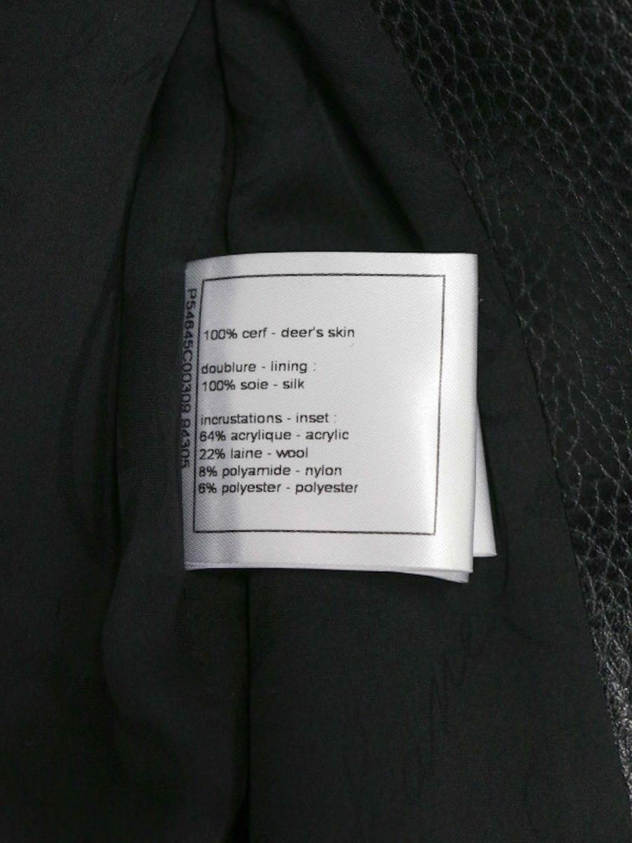 Giacca in pelle Chanel Métiers d'art Paris-Rome 2015/2016 in vendita 7