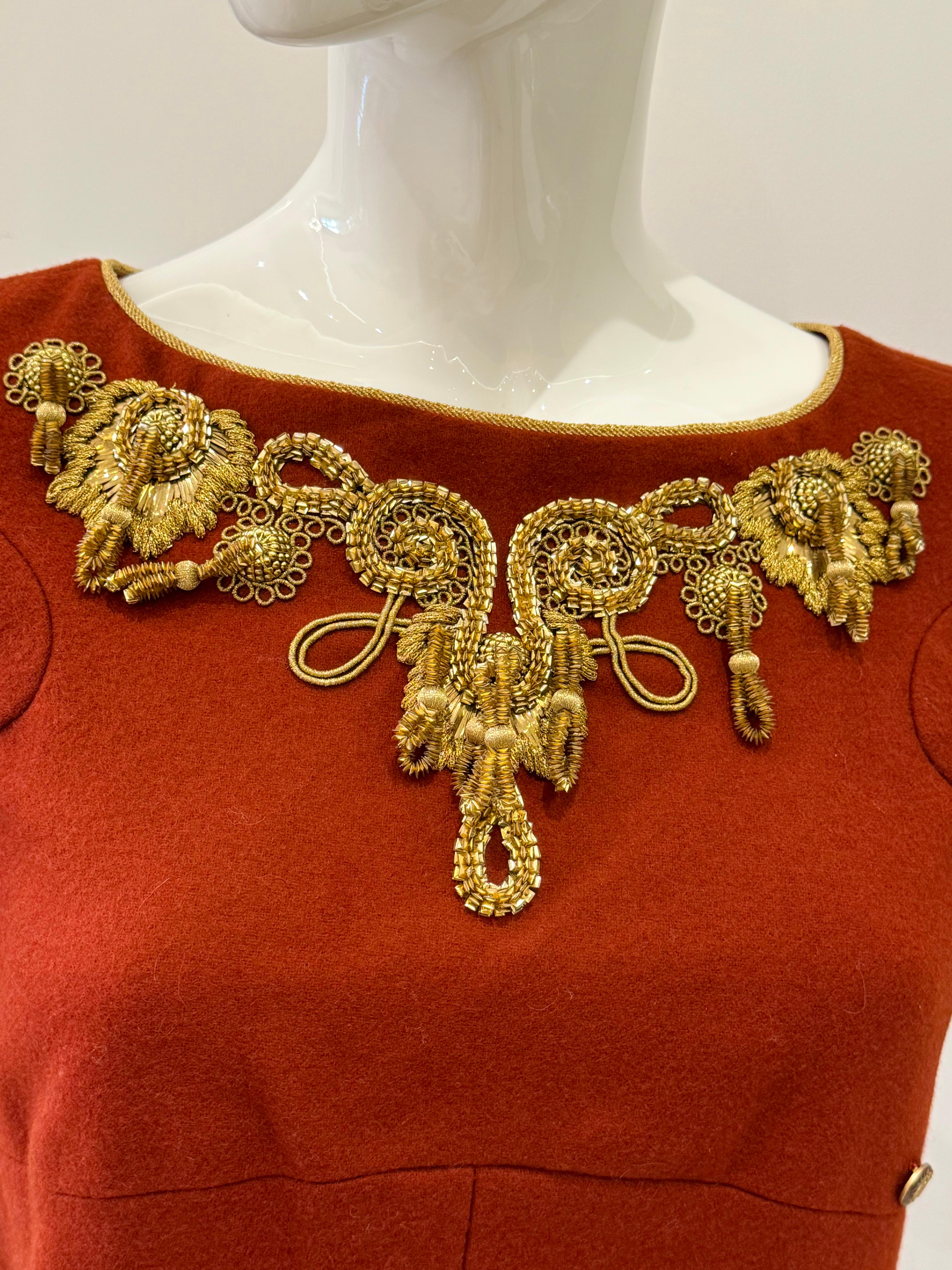 Chanel métiers d'art París Salzburgo 2015 pasarela vestido rojo bordado Rojo en venta