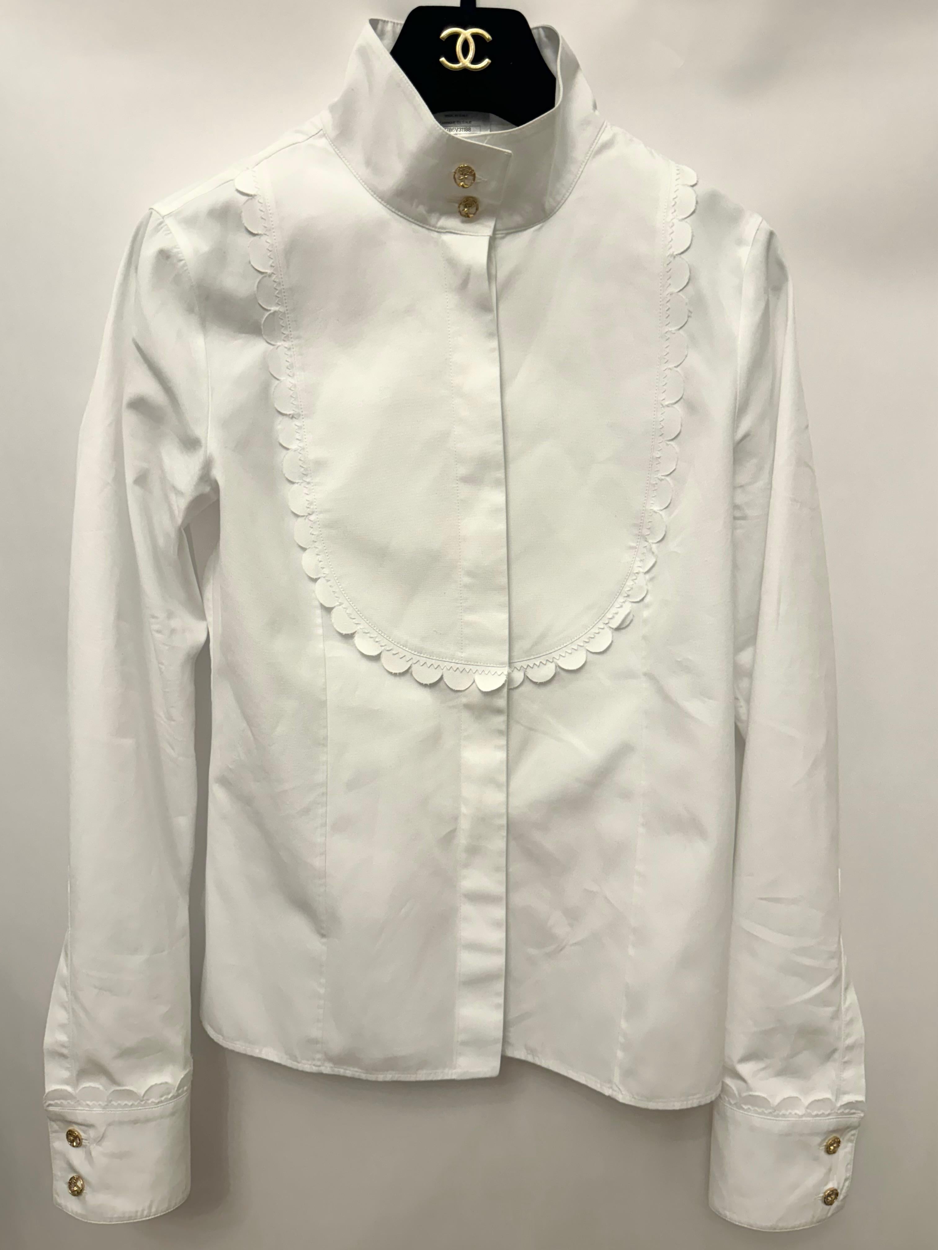 Chanel métiers d'art Parigi Salisburgo sfilata pre autunno 2015 camicia in cotone in vendita 5