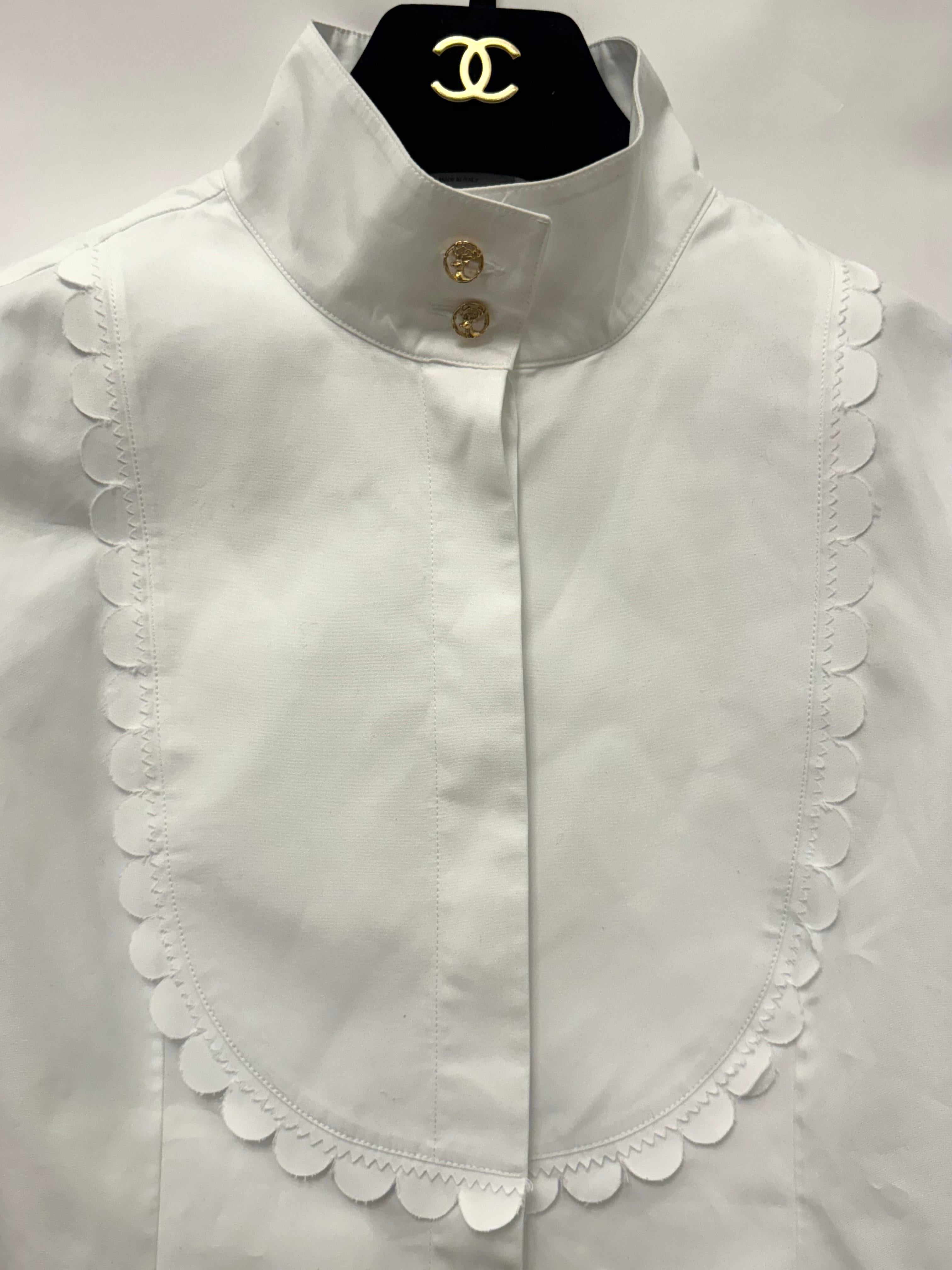 Chanel métiers d'art Parigi Salisburgo sfilata pre autunno 2015 camicia in cotone in vendita 6
