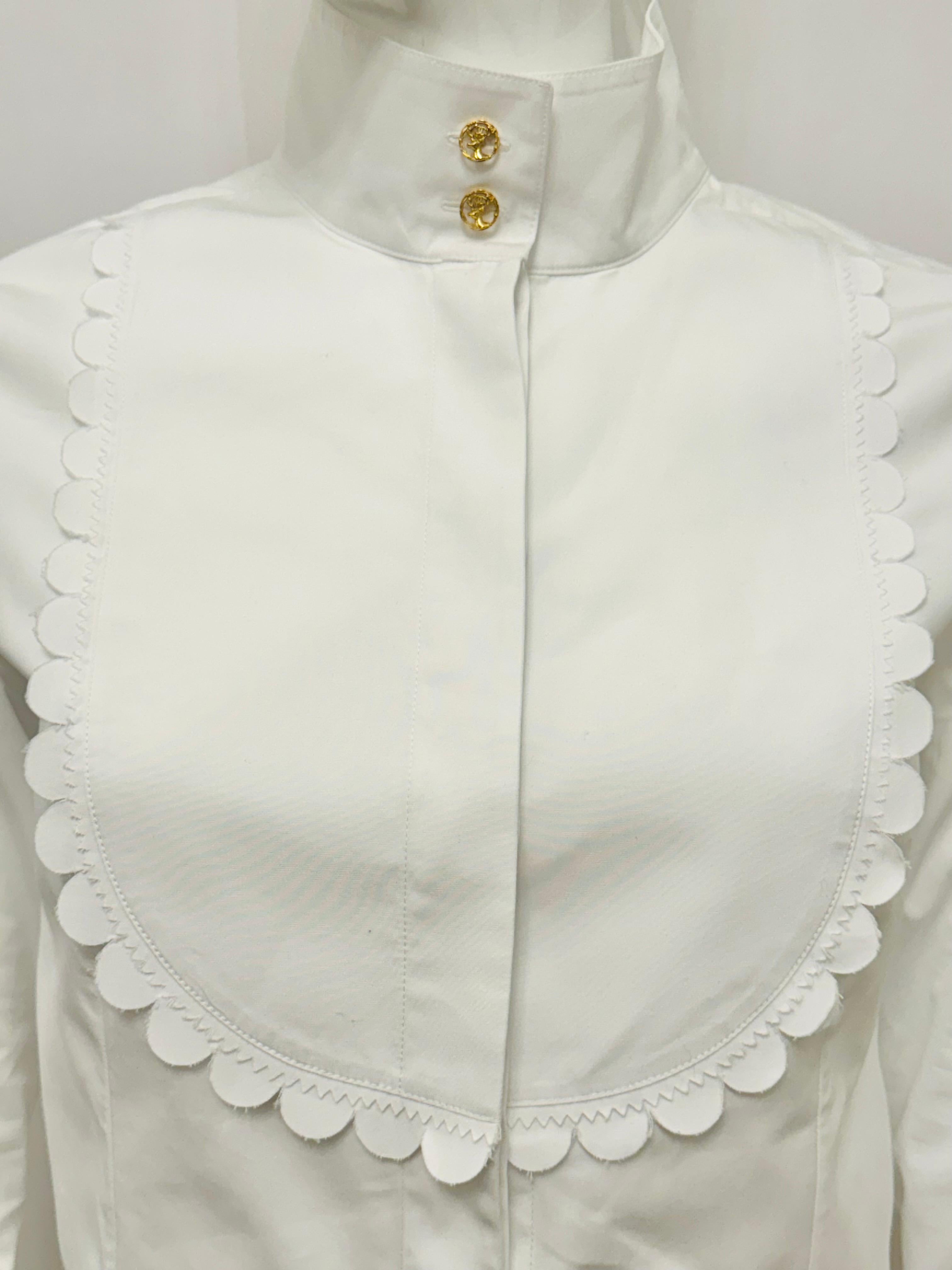 Beige Chanel métiers d'art Parigi Salisburgo sfilata pre autunno 2015 camicia in cotone in vendita
