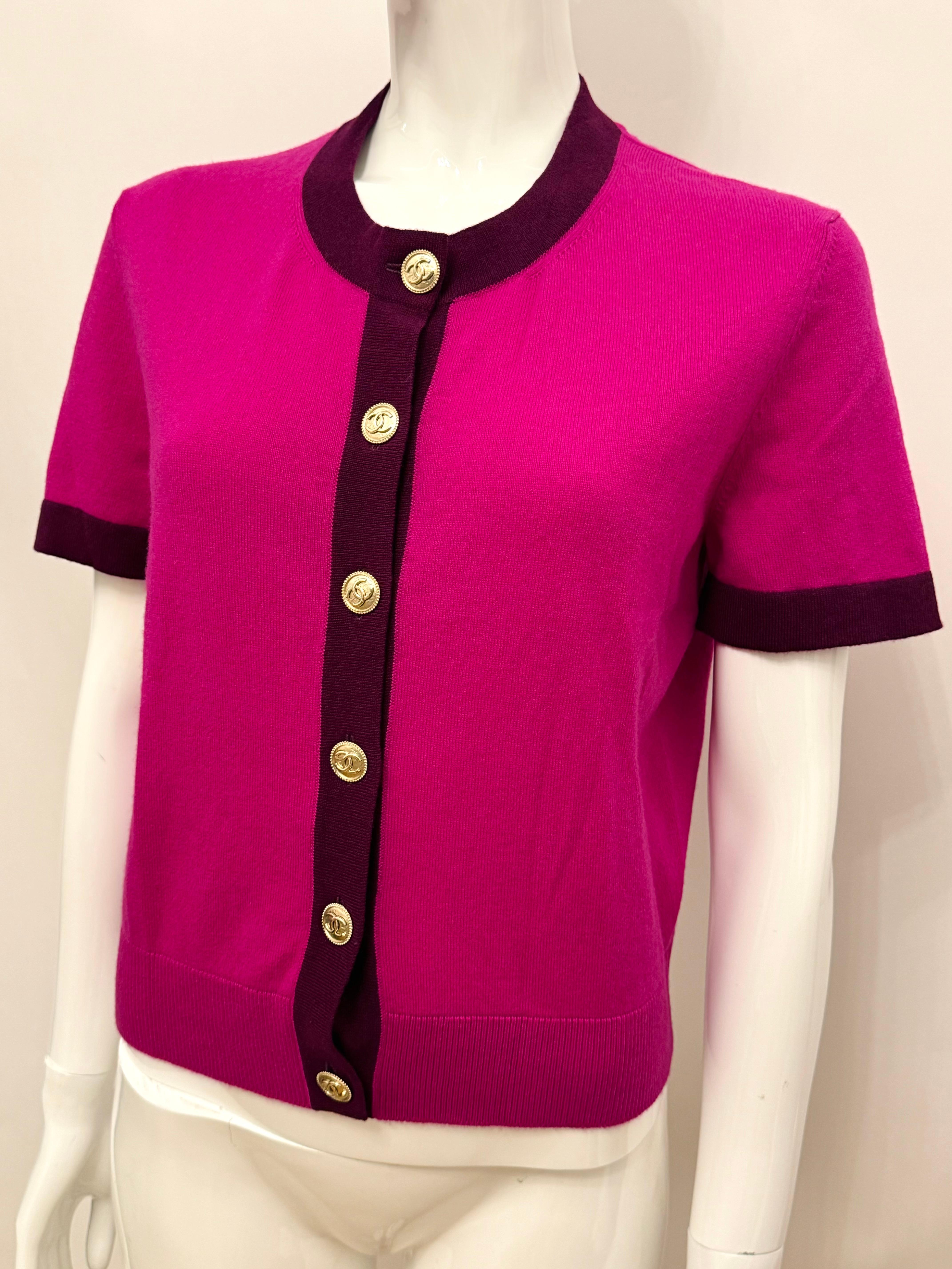 Chanel métiers d’art Pre Fall 2020 runway short sleeve cashmere cardigan For Sale 8