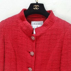 Chanel Métiers d'Art Red Tweed Jacket Blazer