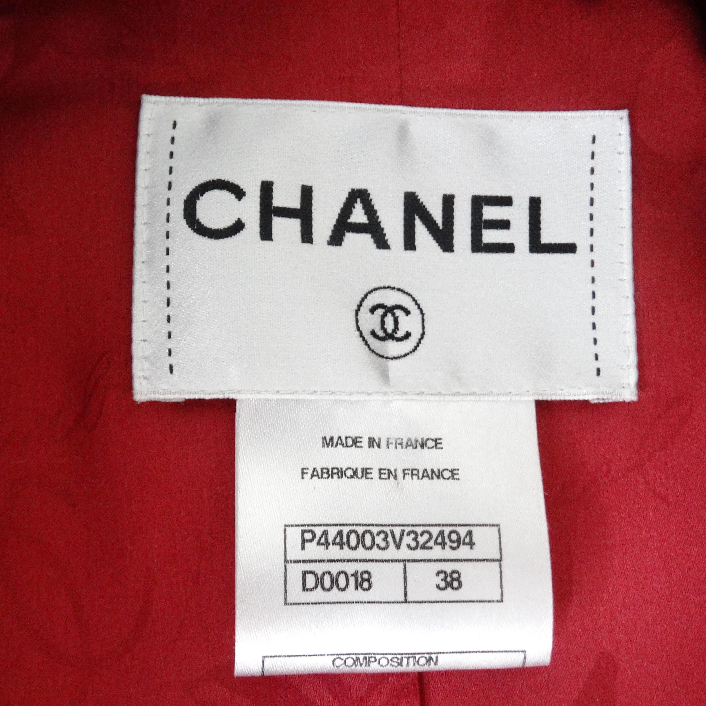 Chanel Métiers d'Art Red Tweed Jacket Blazer For Sale 5