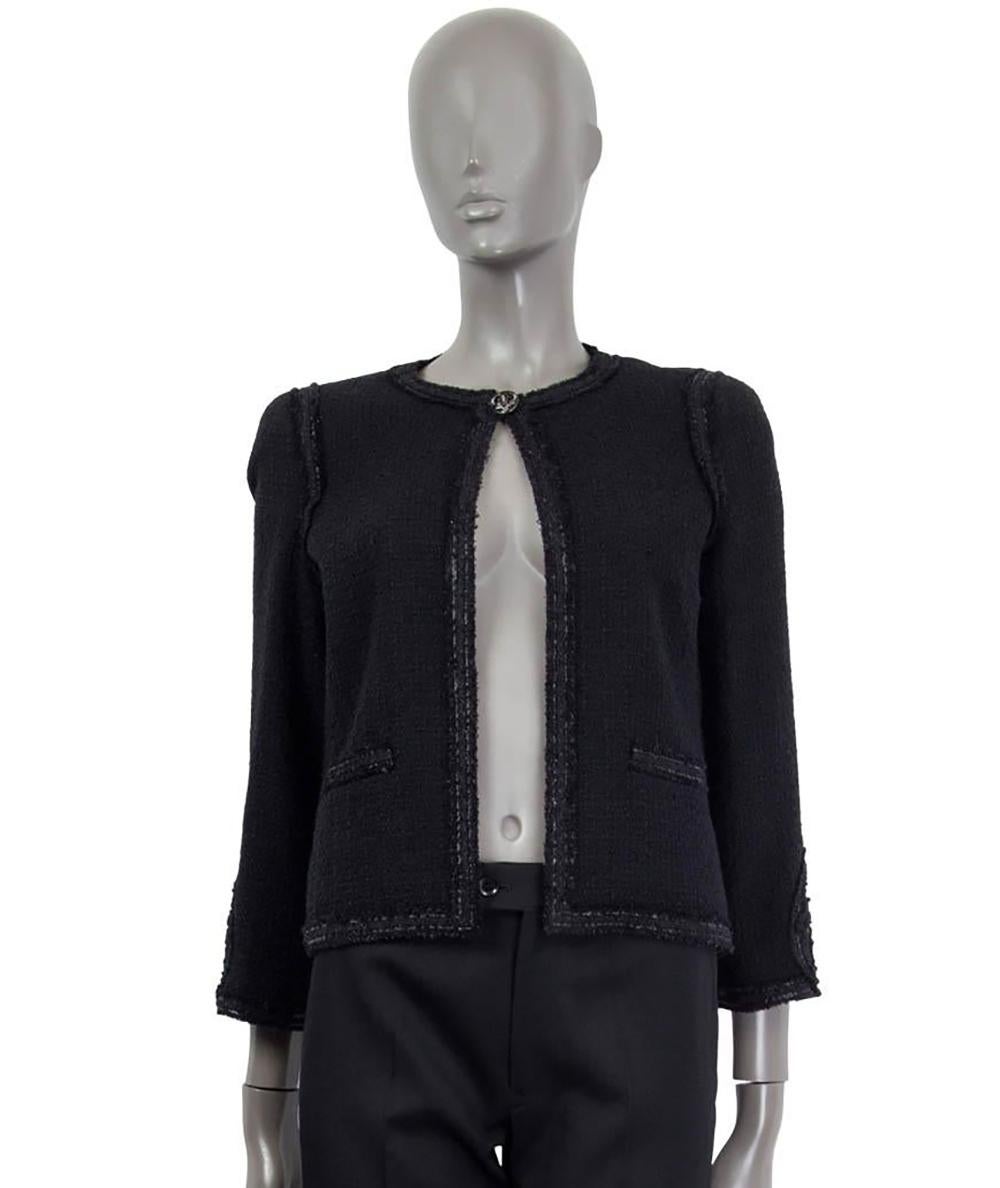 Chanel Miami CC Hearts Patches Black Tweed Jacket 3