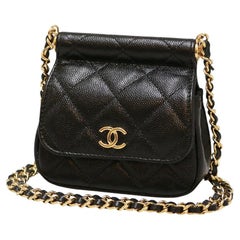 Vintage Chanel Micro Bag Caviar Leather