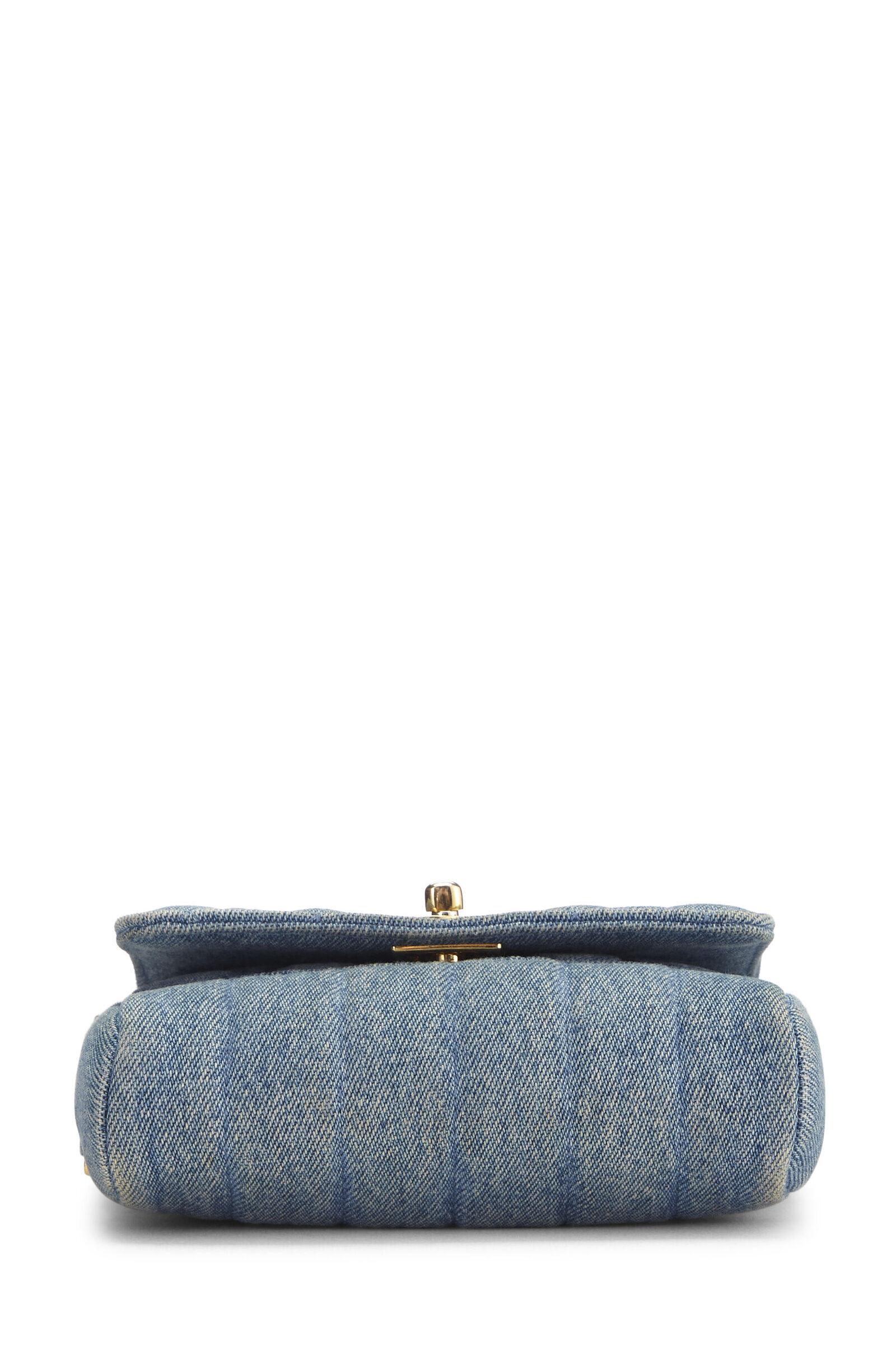 Chanel Micro Mini Blue Jean Denim Classic Flap Runway Bag For Sale 7