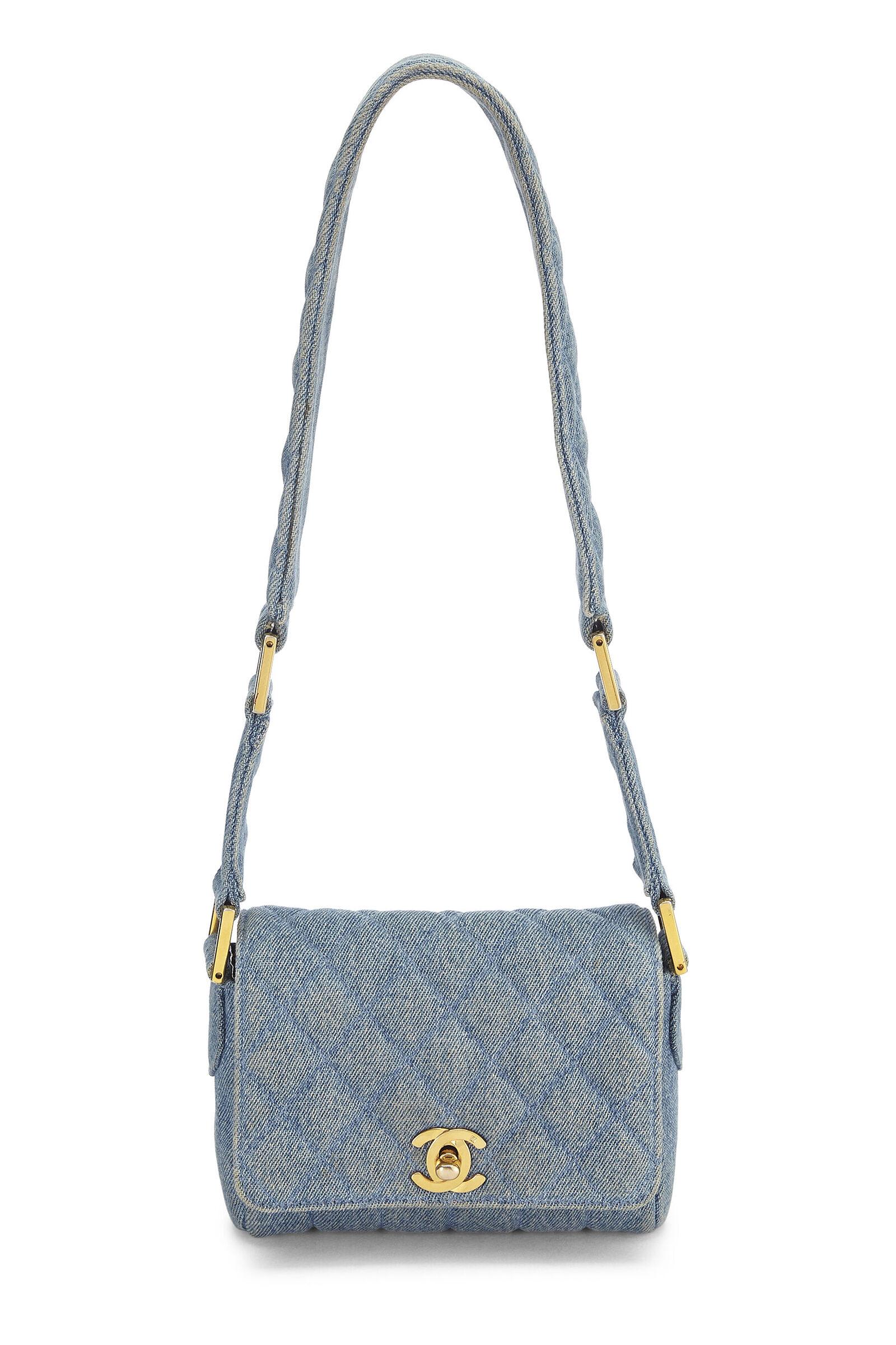 Chanel Micro Mini Blue Jean Denim Classic Flap Runway Bag For Sale 8