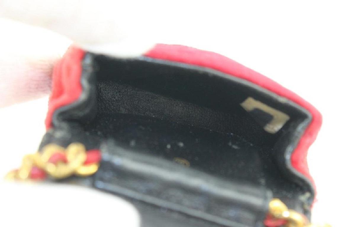Orange Chanel Micro Nano Red Quilted Velvet Mini Classic Flap Chain Bag 363ccs225