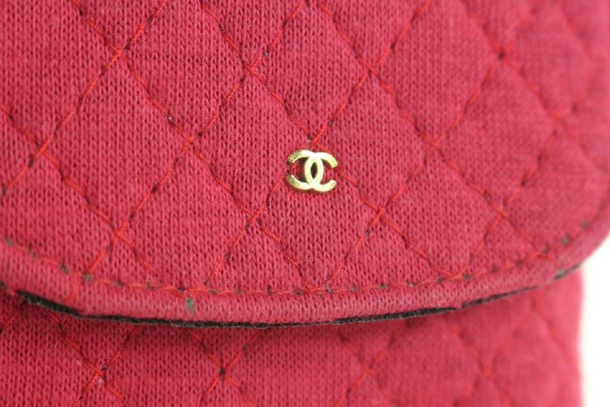 Chanel Micro Quilted Red Mini Classic Flap Chain Bag or Necklace 272ccs216  6