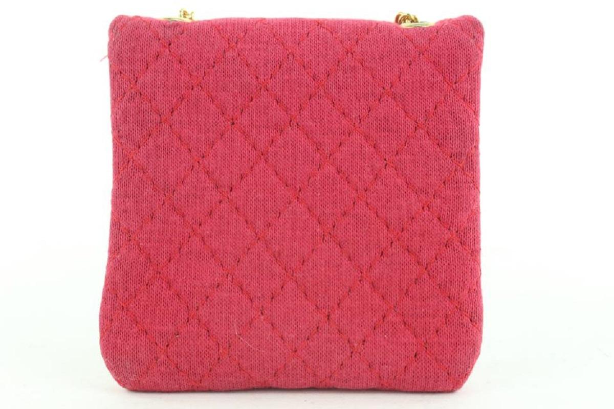 Chanel Micro Quilted Red Mini Classic Flap Chain Bag or Necklace 272ccs216  1