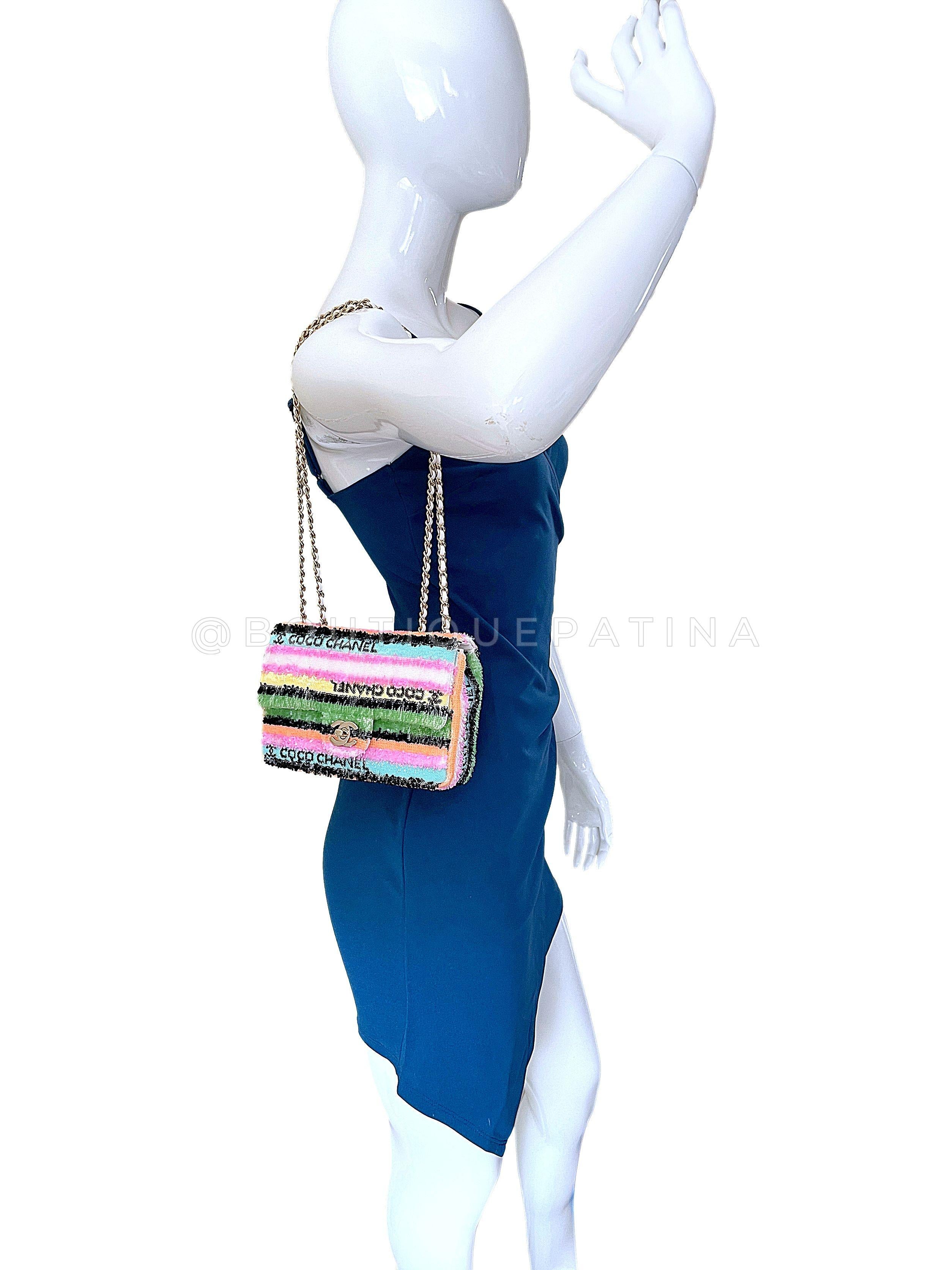 Chanel Micro Rainbow Sequins Rectangular Mini Flap Bag GHW 67703 10