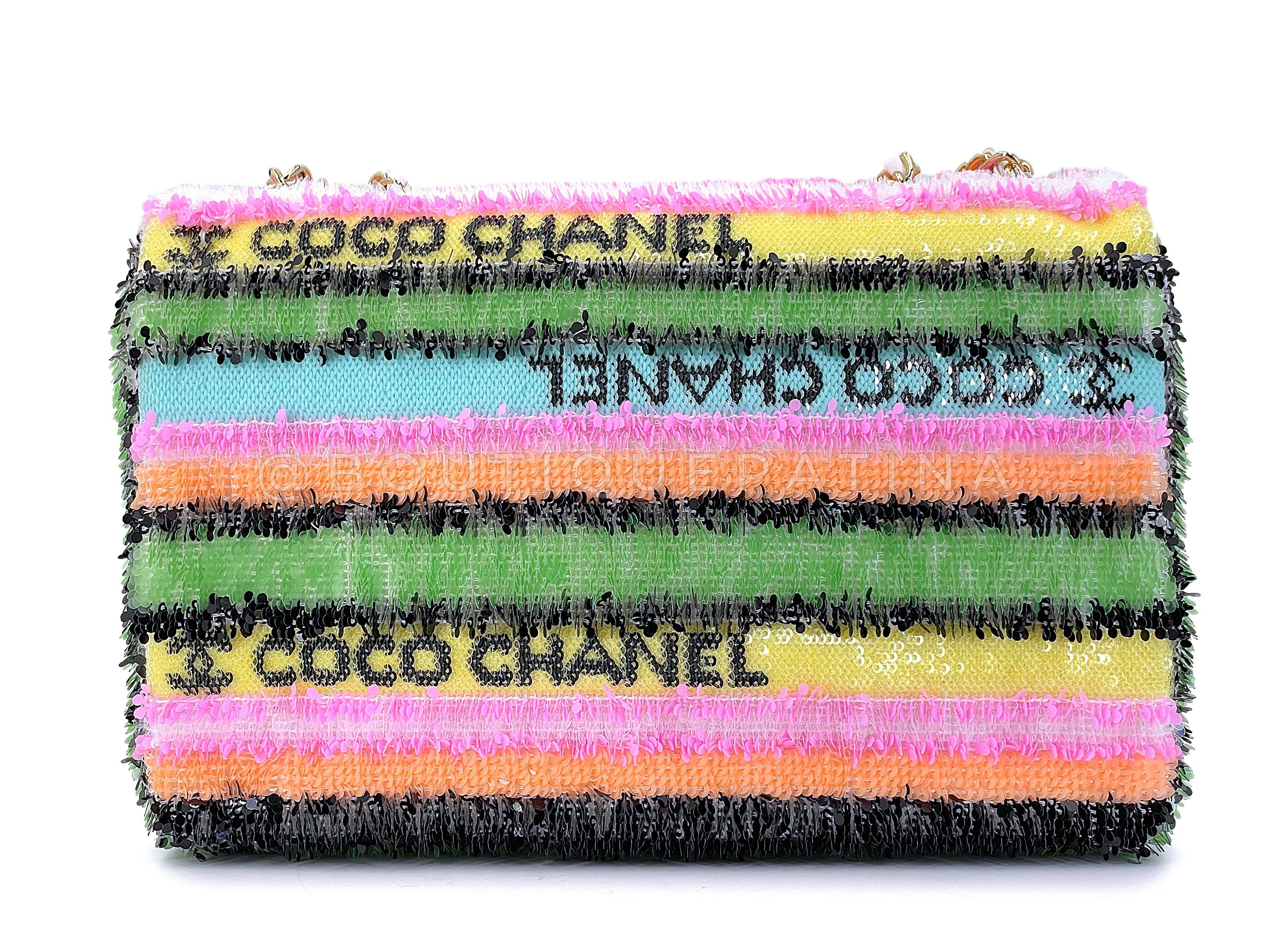 Chanel Micro Rainbow Sequins Rectangular Mini Flap Bag GHW 67703 1