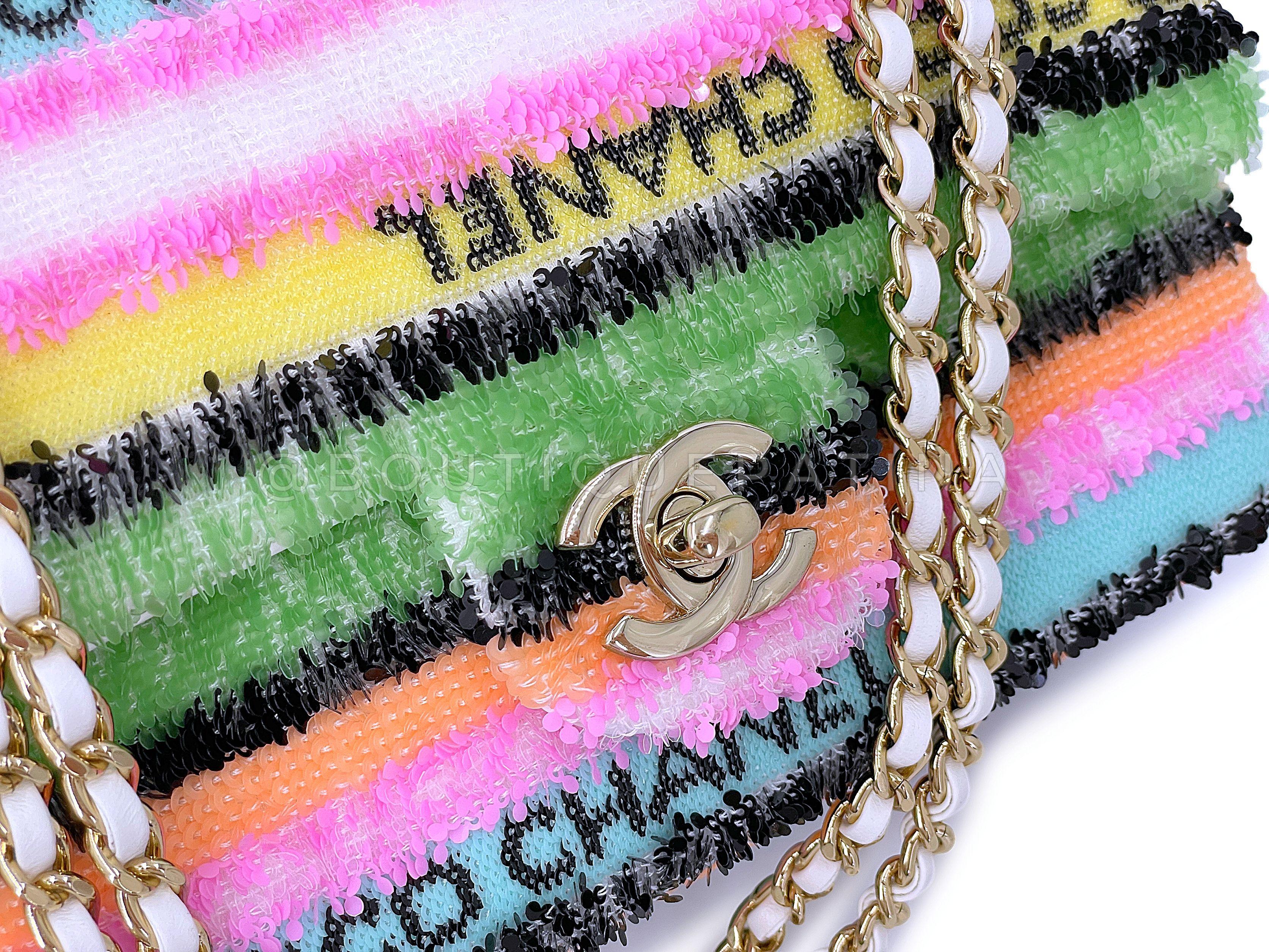 Chanel Micro Rainbow Sequins Rectangular Mini Flap Bag GHW 67703 4