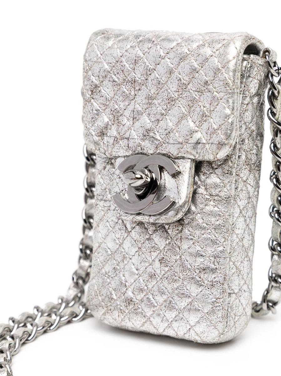 Chanel Telefonhalter aus Silber mit Mikrosilber  im Zustand „Gut“ in London, GB