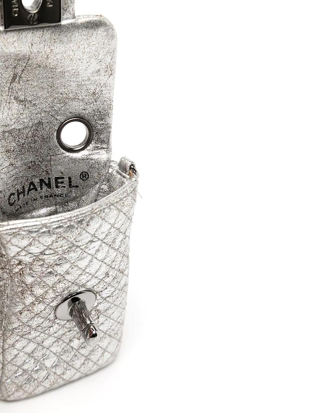 Women's Chanel Micro silver Phone Holder 
