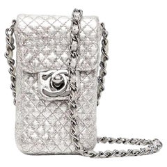 Chanel Micro silver Phone Holder
