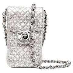 Chanel CC Phone Holder Crossbody Bag Quilted Lambskin