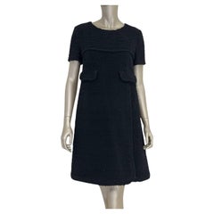 Chanel Mid-2000s Black Short Sleeve Boucle Dress Sz.42