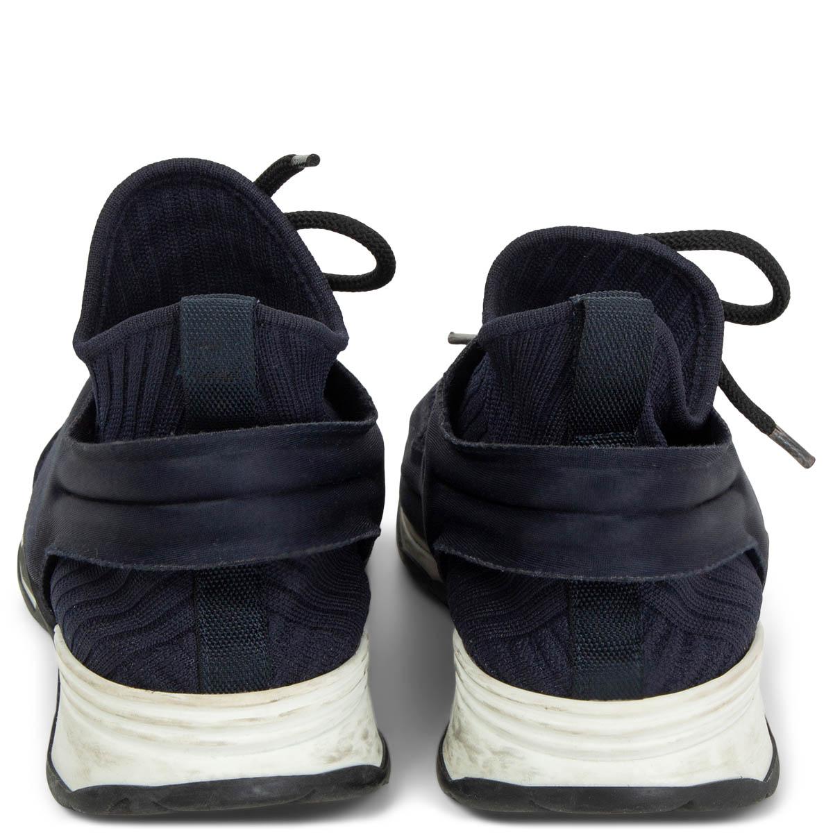 Women's CHANEL midnight blue 2018 18P LOW TOP ELASTIC SOCK SPEED Sneakers Shoes 38 37