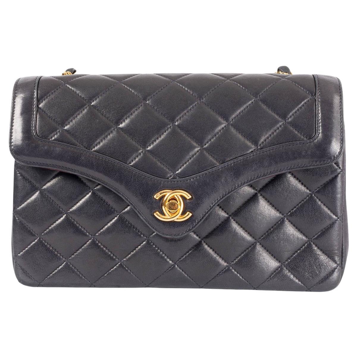 CHANEL midnight blue leather 1994 - 96 QUILTED FLAP Shoulder Bag