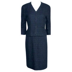Chanel Midnight Blue Maison Lesage Tweed Jacket Skirt Suit