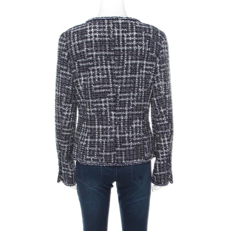 Chanel Midnight Blue Tweed Double Breasted Jacket M at 1stDibs | whose ...
