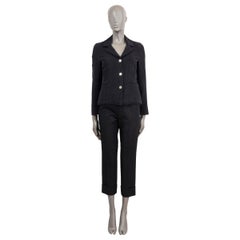 CHANEL midnight blue wool 2004 04P FRAYED TWEED Jacket 36 XS