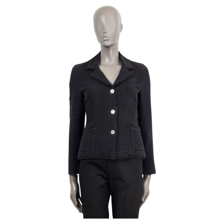 Chanel Black Wool Boucle Jacket For Sale at 1stDibs