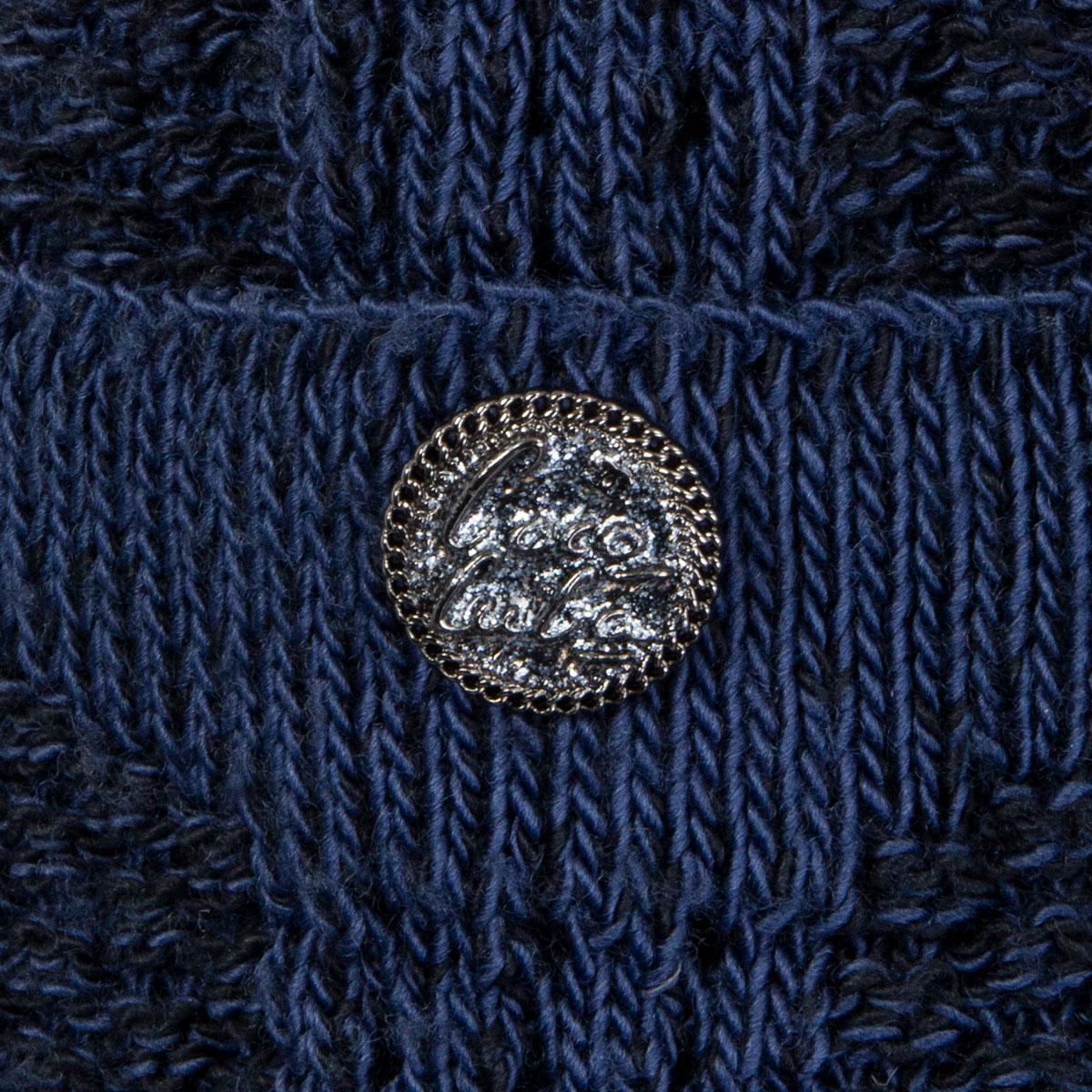 CHANEL Mitternachtsblauer Pullover aus Wolle und Papier mit kurzen Ärmeln 38 S 17C im Angebot 1