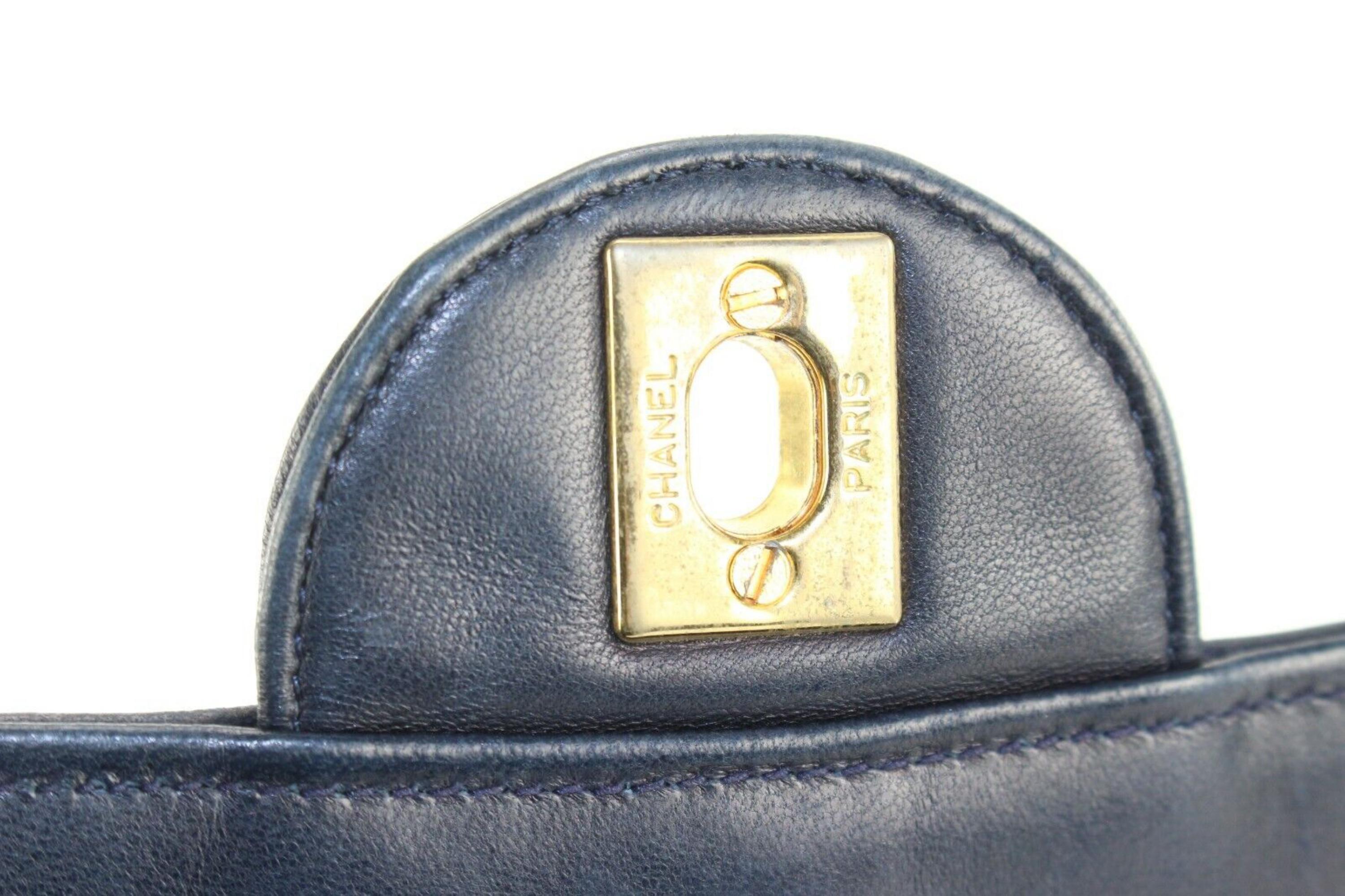 Chanel Midnight Navy Quilted Lambskin Small Classic Flap 1CK1202 For Sale 2