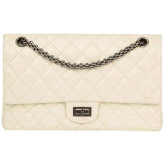 Chanel Milk-White Quilted Patent Leather 2.55 Reissue 226 Double Flap Bag
