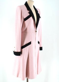 Chanel Milkshake Pink Silk Tweed Coat FR 36