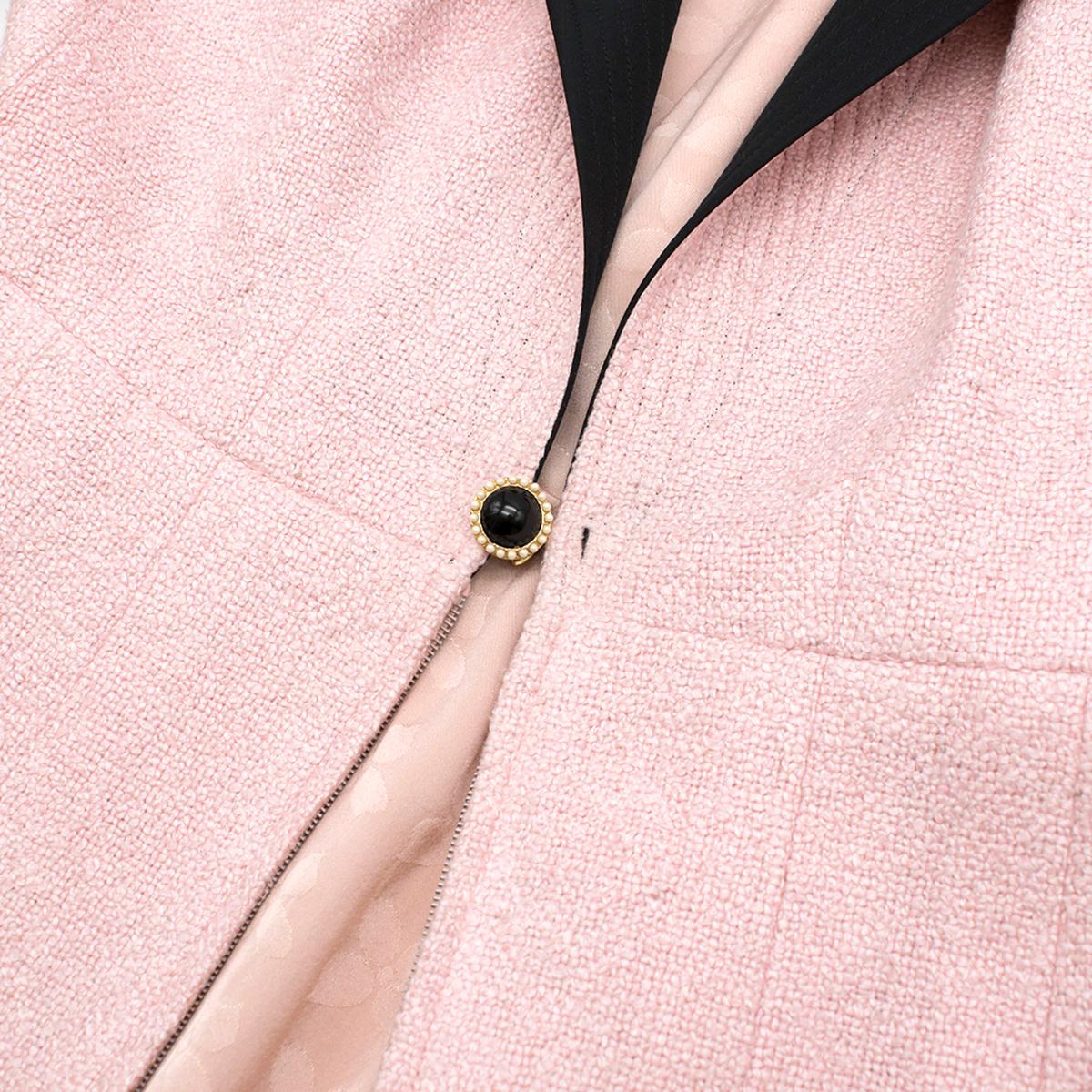 Chanel Milkshake Pink Silk Tweed Coat FR 36 1
