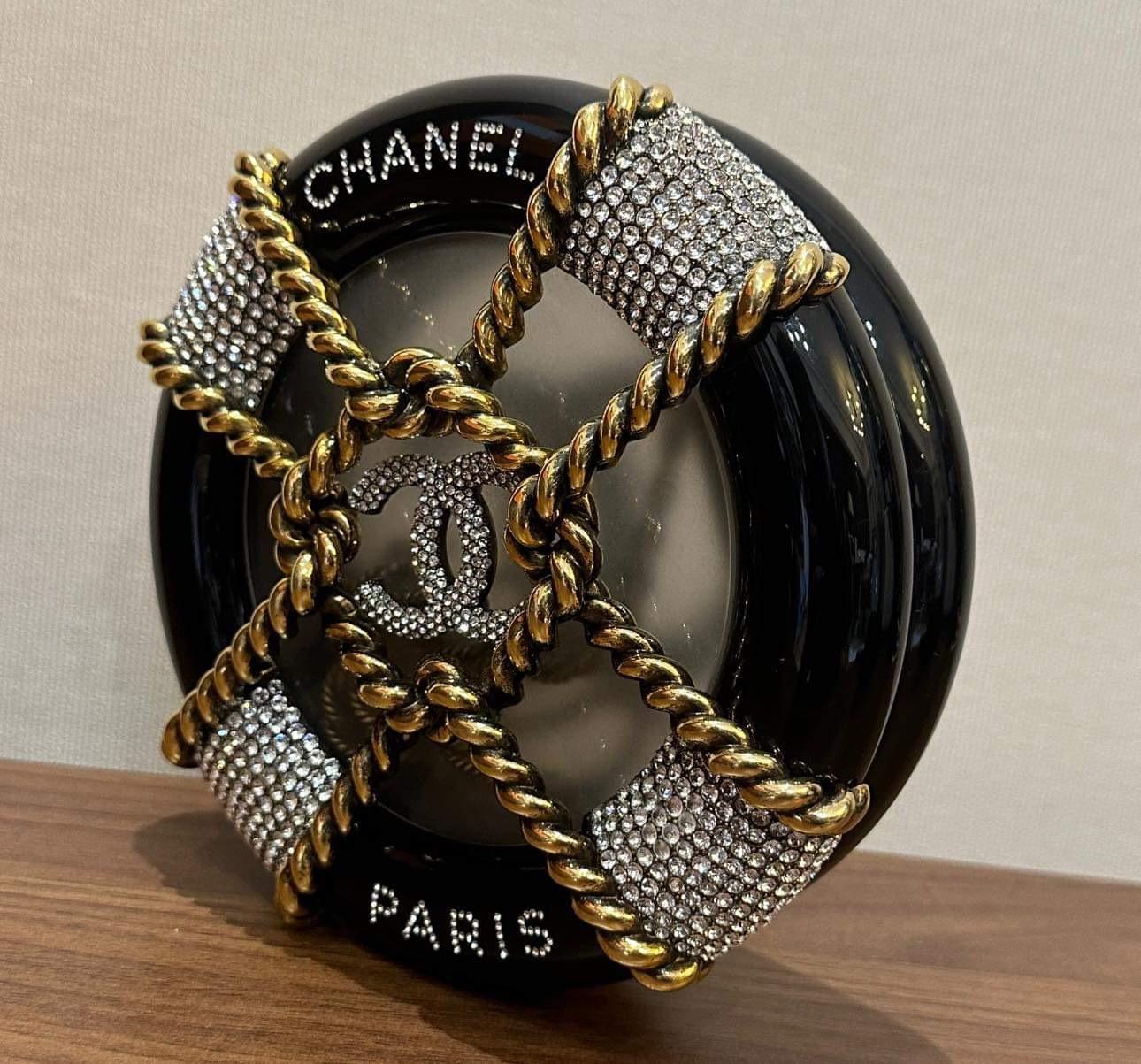 Women's or Men's Chanel Minaudière Black, Gold & Clear Rescue Wheel Gold Tone Hardware