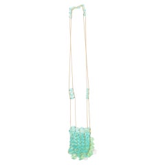 Chanel Minaudière Celeste Lucite Beaded Crystal Vintage Rare Blau Grün Perlen