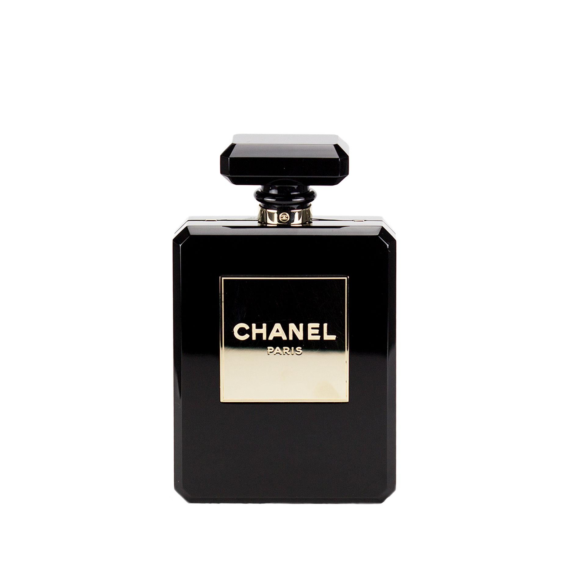 Chanel Number 5 Perfume Bottle Minaudière Clutch Black Plexiglass Crossbody Bag 2