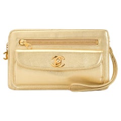 Chanel Minaudière Evening Mini Vintage 1997 Metallic Rare Cc Charm Gold Clutch