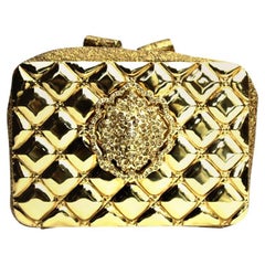 Chanel Minaudiere gold Moscow lion head clutch Swarovski crystals evening bag