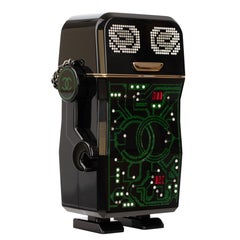 Chanel Minaudière Green Limited Edition Robot Silver-Tone Hardware