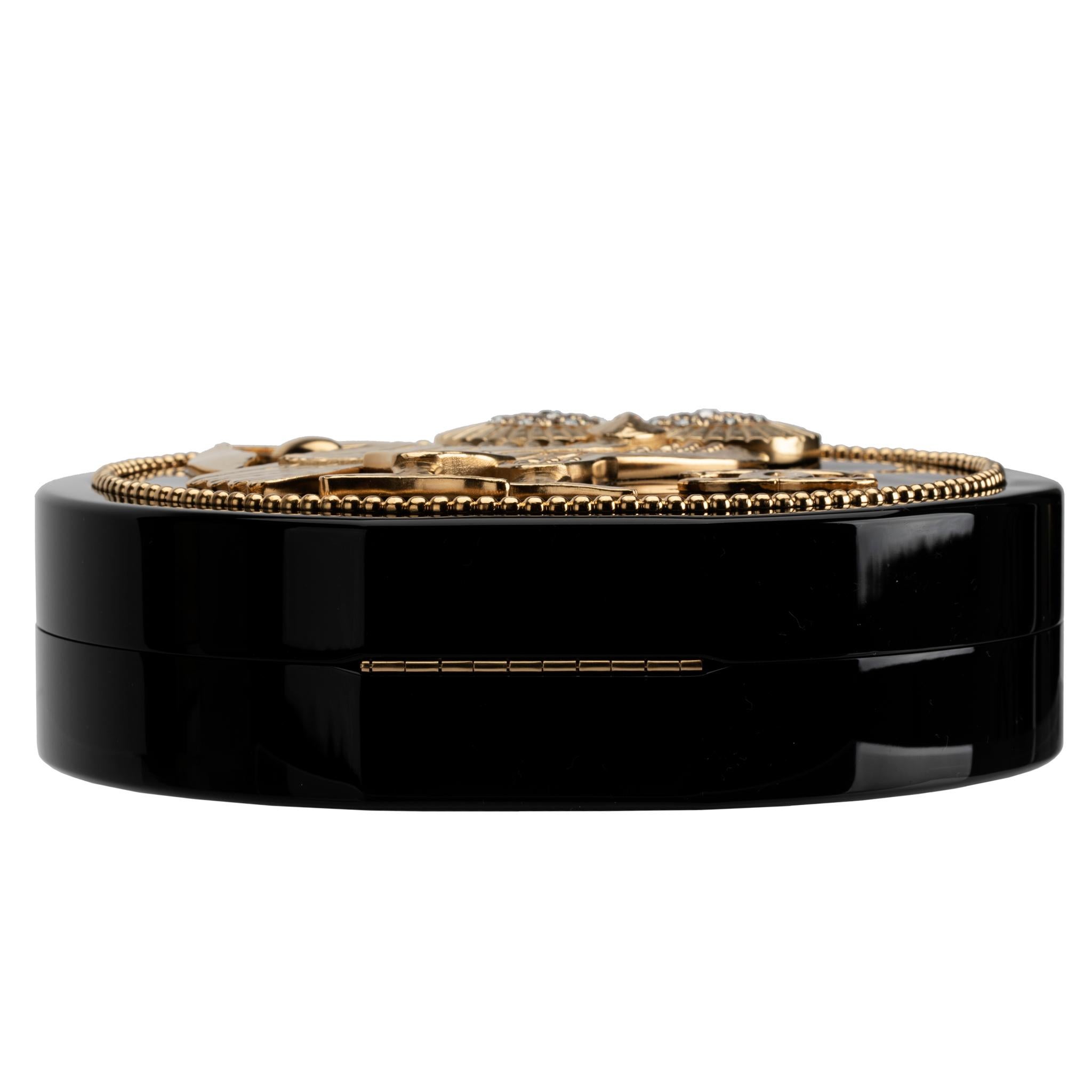 Chanel Minaudière Limited Edition Black Plexiglass & Gold Owl Gold-Tone Hardware 7