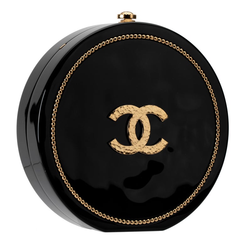 Chanel Minaudière Limited Edition Black Plexiglass & Gold Owl Gold-Tone  Hardware